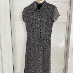 Banana Republic Black White Maxi ShirtDress